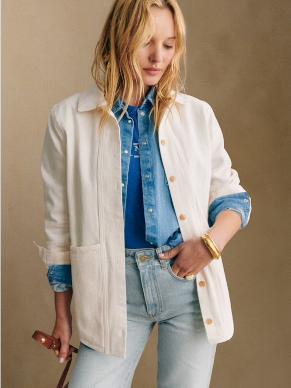 Sezane Will Jacket Ecru